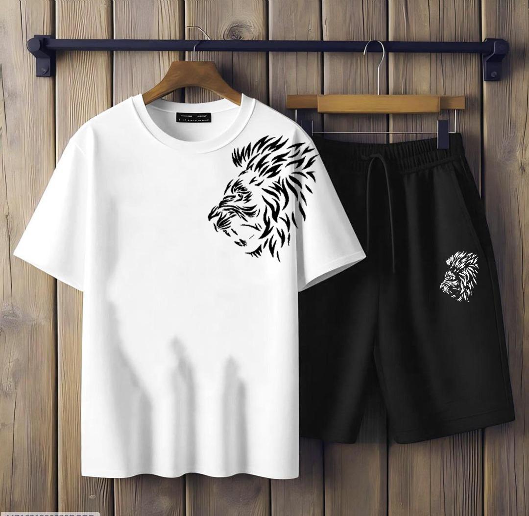 *Men's Stylish Printed T-Shirt & Shorts Tracksuit 2pcs