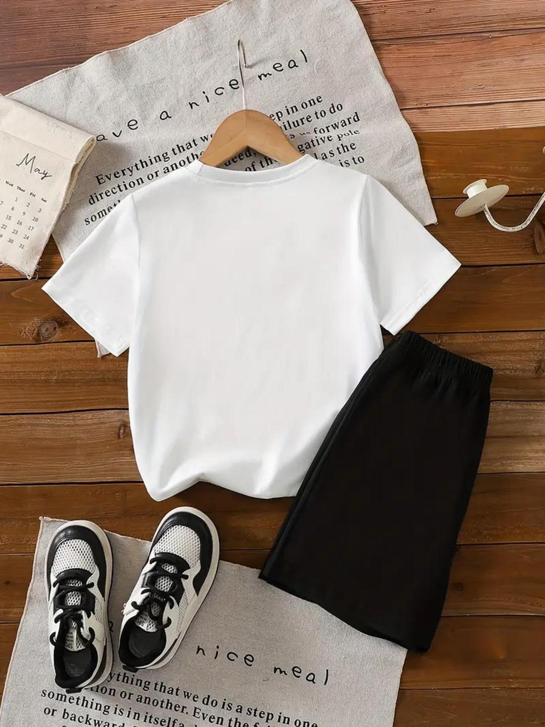 Cute Cotton Printed Tracksuit Boys And Girls 2Pcs Set