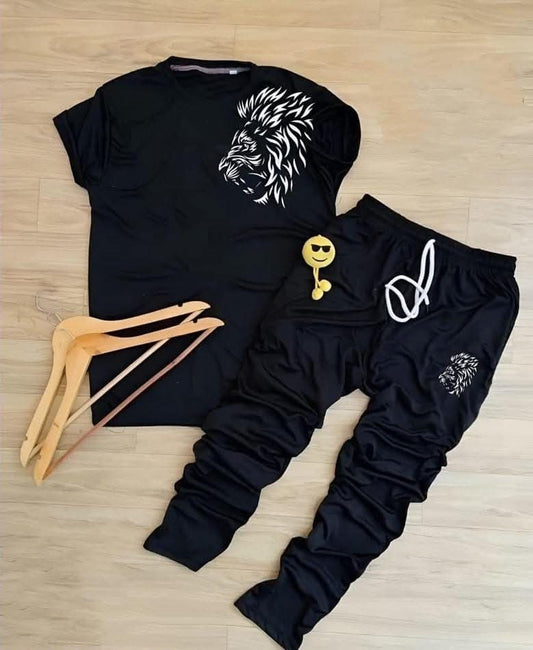 Stylish men's printed tracksuit 2pcs