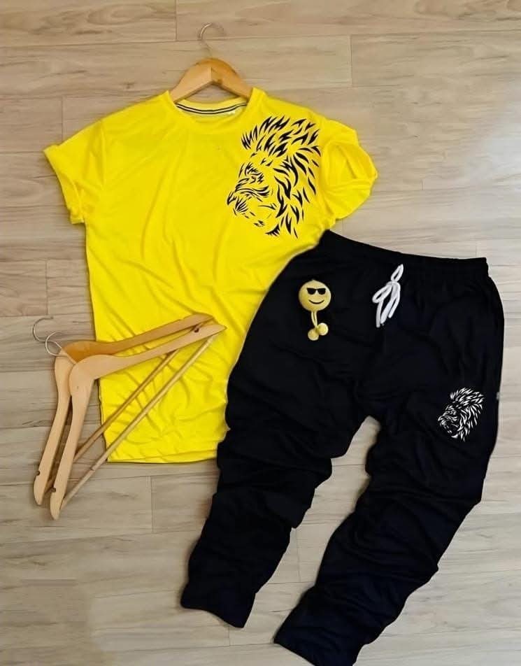 Stylish men's printed tracksuit 2pcs