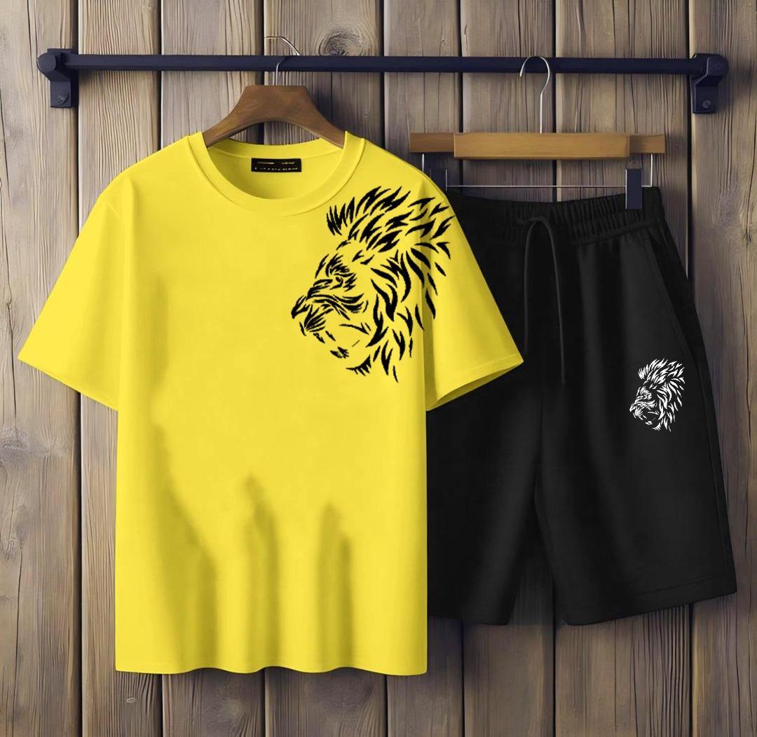 *Men's Stylish Printed T-Shirt & Shorts Tracksuit 2pcs