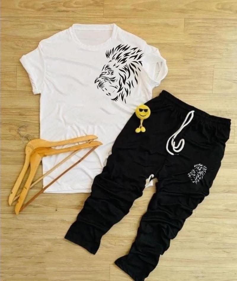 Stylish men's printed tracksuit 2pcs