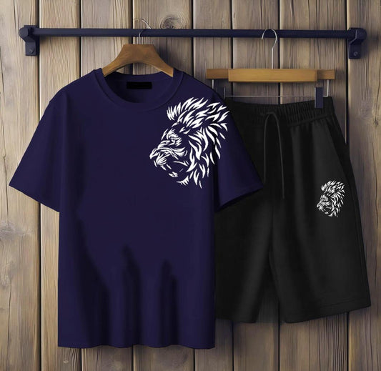 *Men's Stylish Printed T-Shirt & Shorts Tracksuit 2pcs